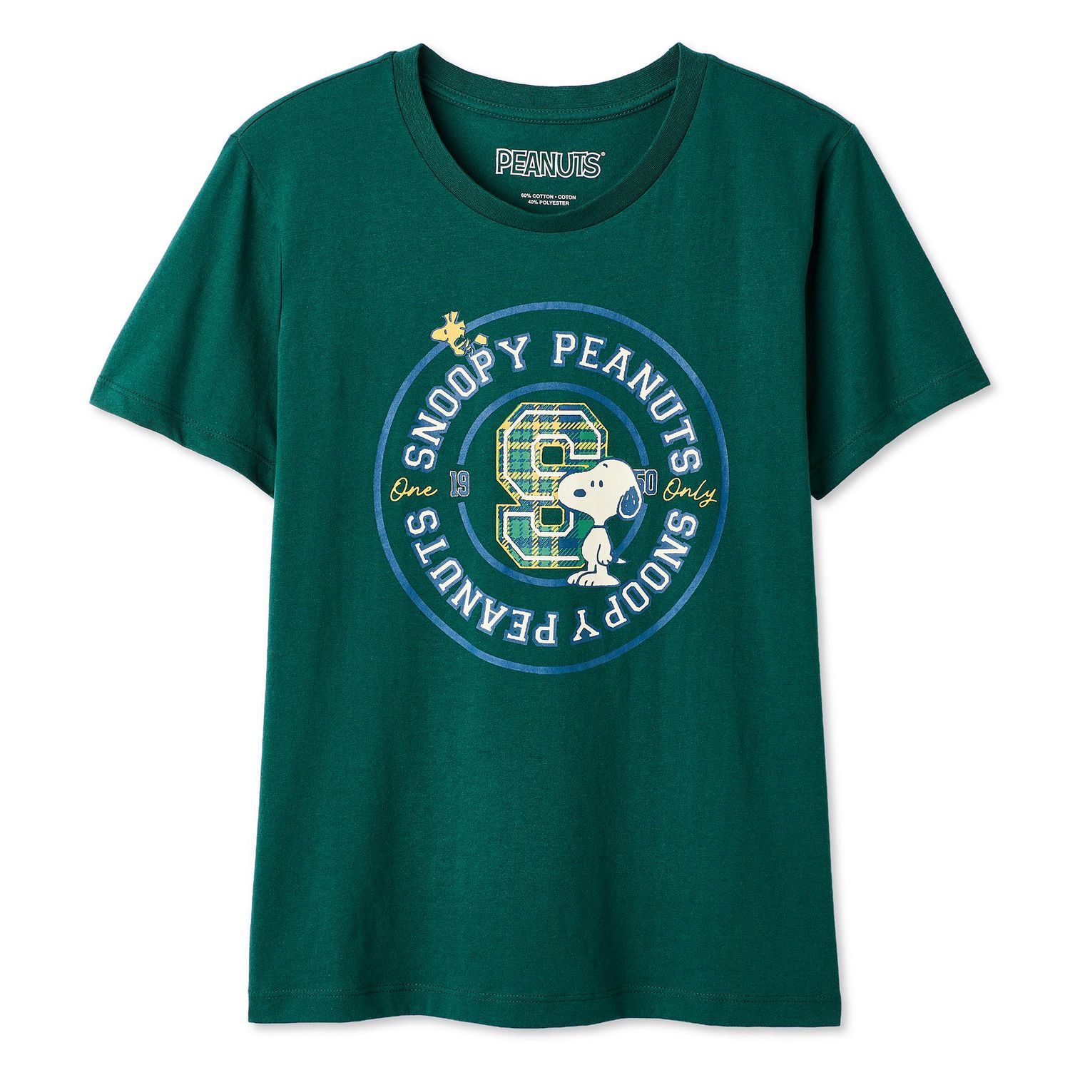 T-shirt style universitaire Snoopy Peanuts pour femmes