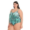 thumbnail image 2 of Krista Plus Women's Scoop Neck Mesh Tiered One Piece Swimsuit, 2 of 8
