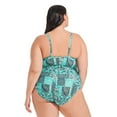 thumbnail image 3 of Krista Plus Women's Scoop Neck Mesh Tiered One Piece Swimsuit, 3 of 8