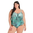 thumbnail image 1 of Krista Plus Women's Scoop Neck Mesh Tiered One Piece Swimsuit, 1 of 8