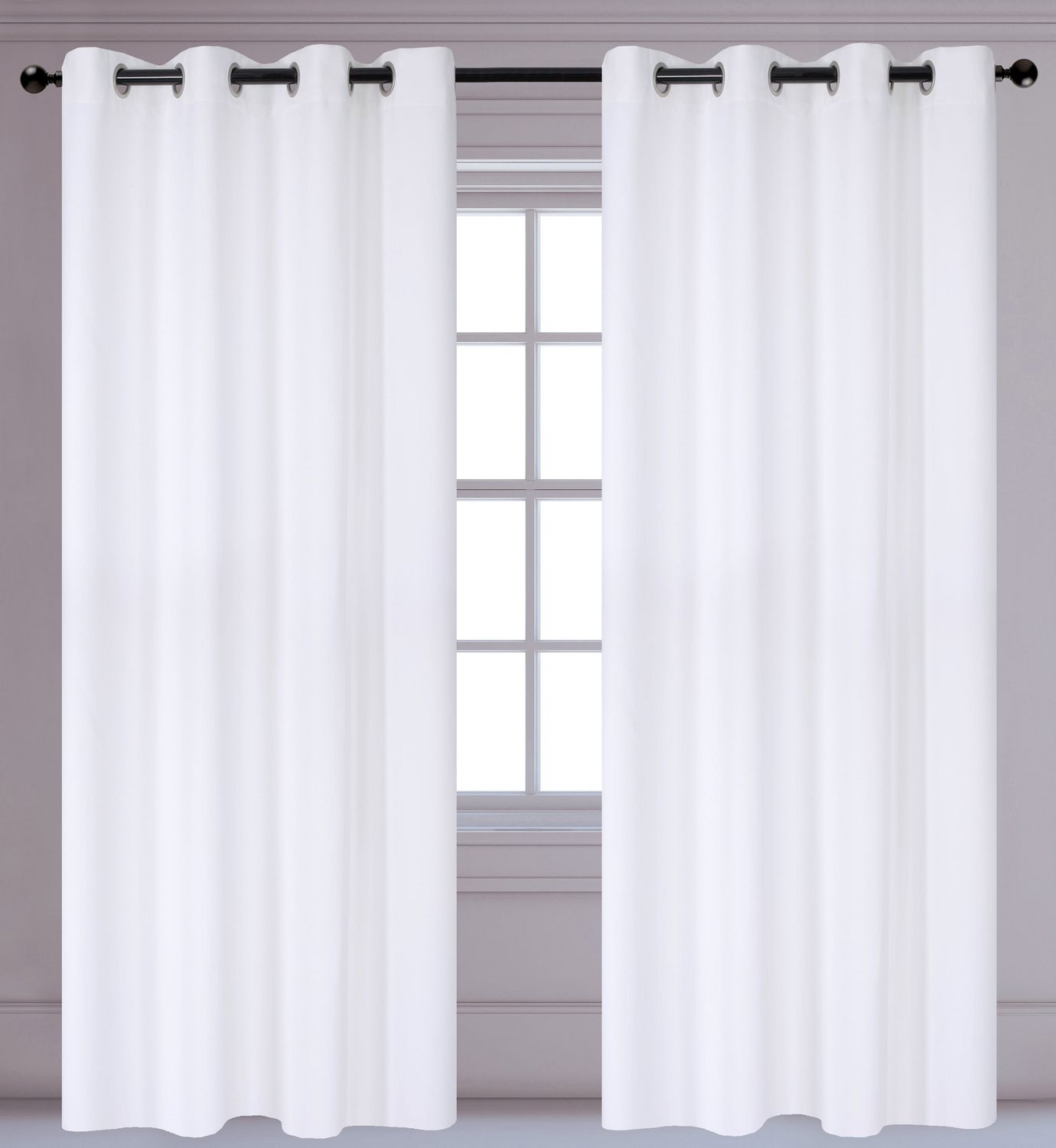 LJ Home Fashions Nightfall Light Reducing Privacy Grommet Curtain Set ...