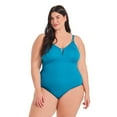 thumbnail image 1 of Krista Plus Women's V Neck Double Strap One Piece Swimsuit, 1 of 7