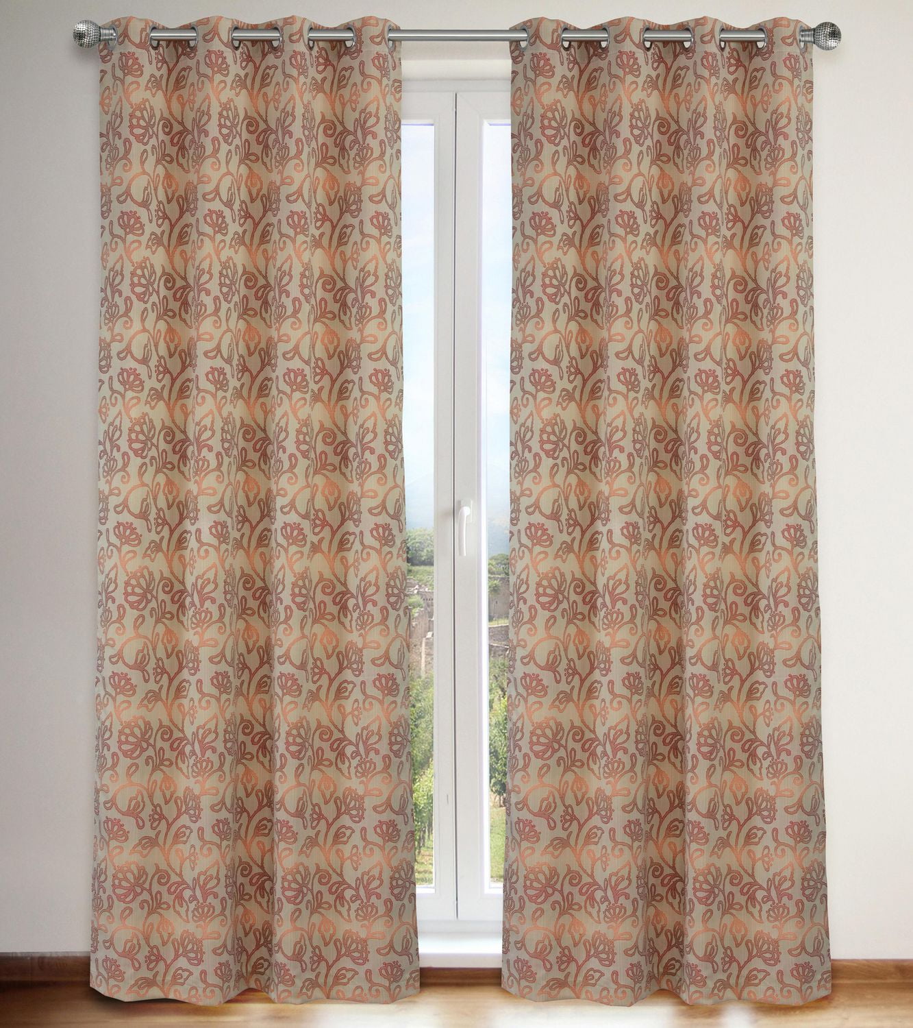 Lj Home Fashions Fern Vintage Ombre Fls Grommet Curtain Panels
