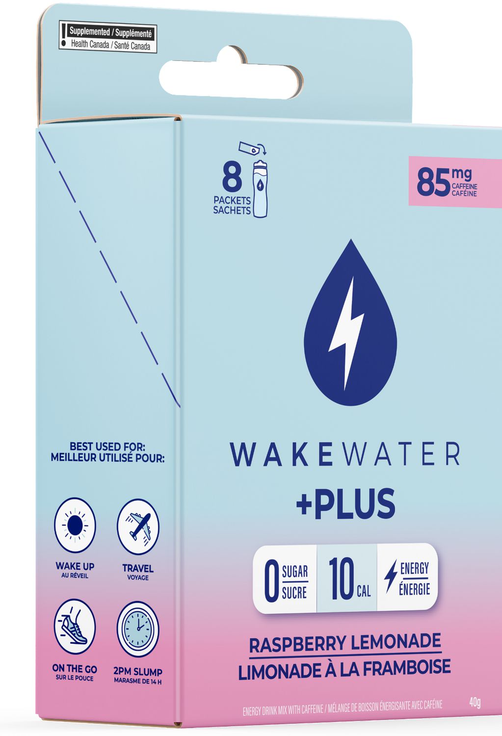 WakeWater +PLUS Energy & Electrolyte Drink Mix - Raspberry Lemonade