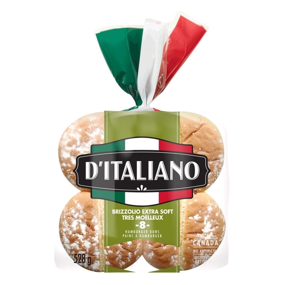 D'Italiano Brizzolo Soft Hamburger Buns, 8 Count, 528 g