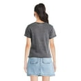 thumbnail image 2 of T-shirt délavé à imprimé graphique Justice pour filles, 2 of 3