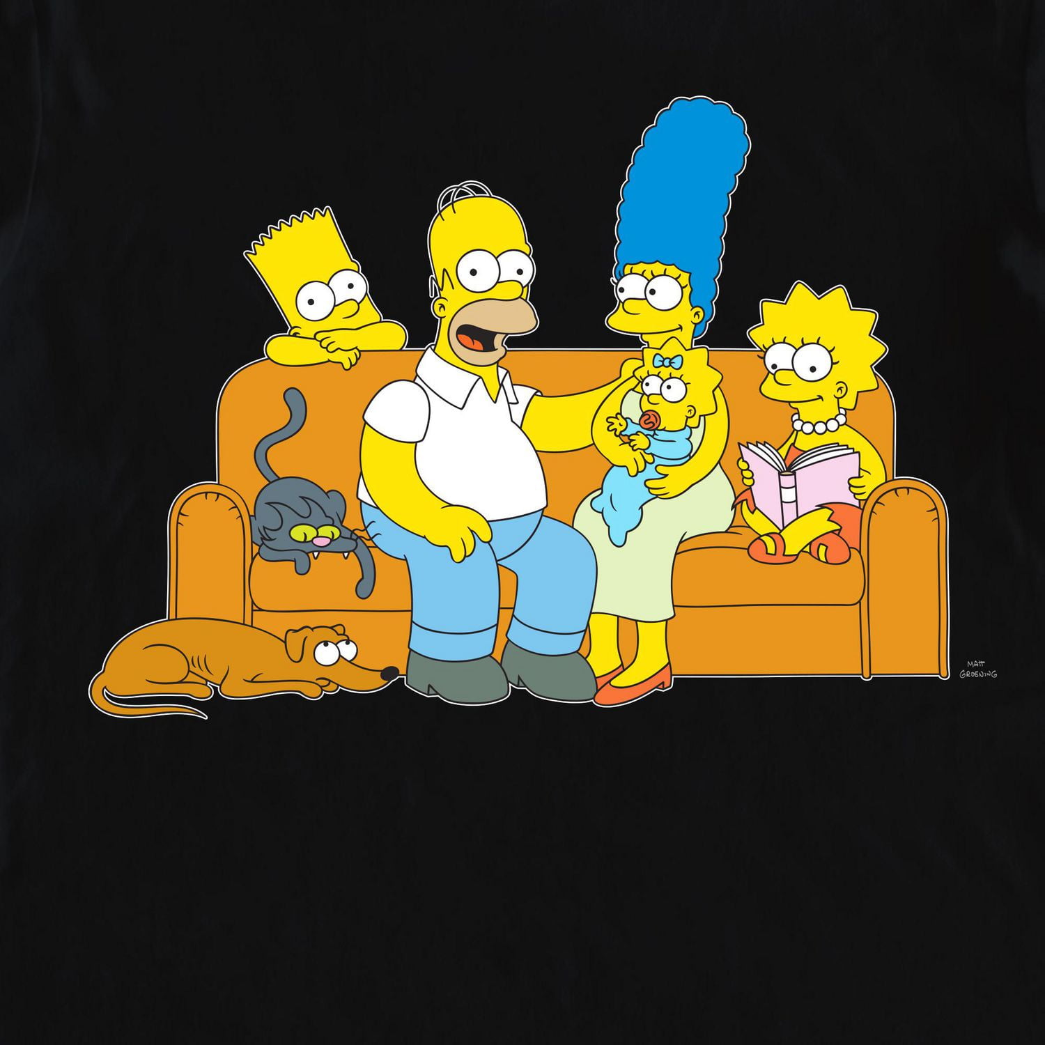 T-shirt à manches courtes pour femmes The Simpsons Family On The Couch