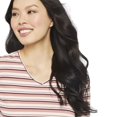 thumbnail image 4 of George Women's Striped V-Neck Tee, 4 of 6