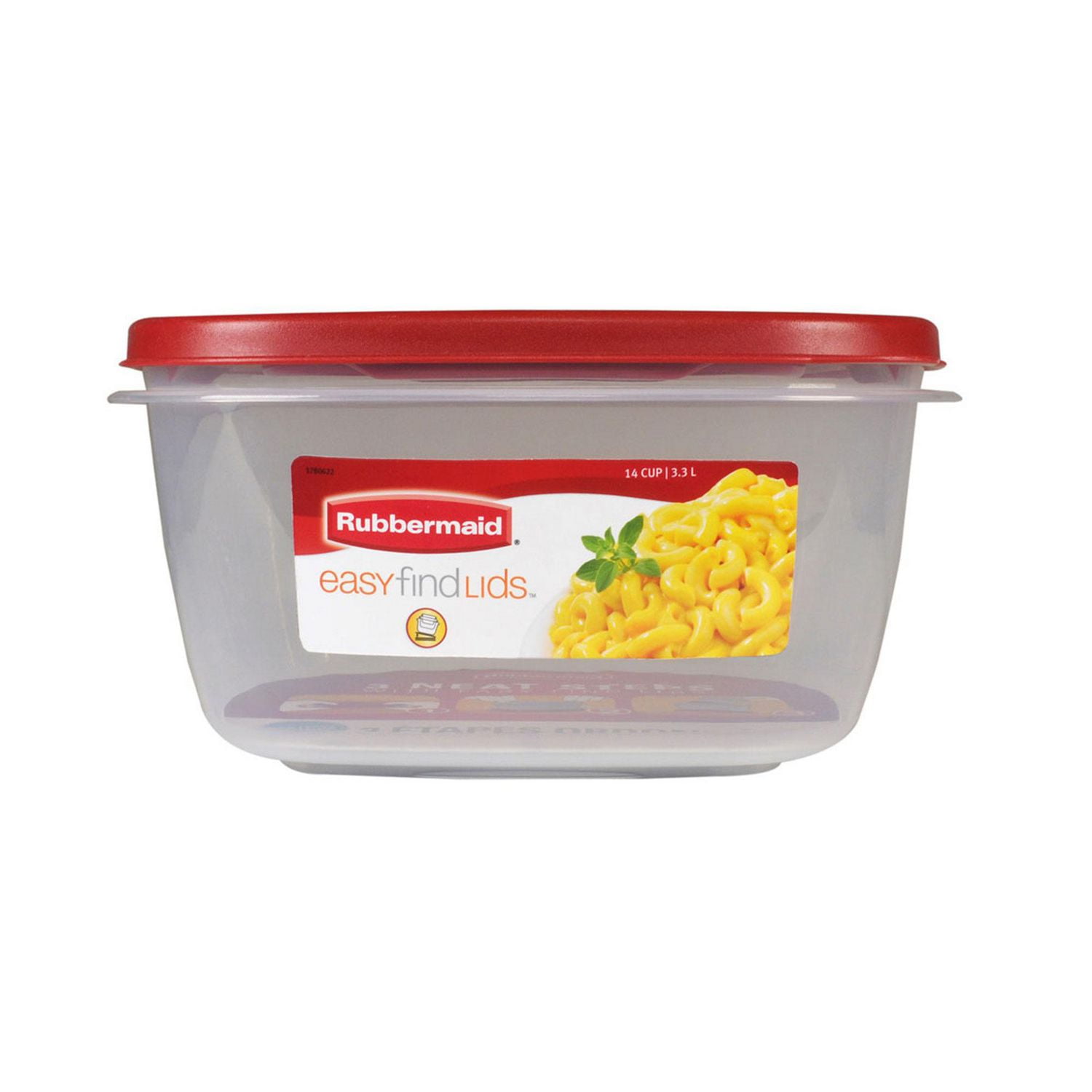 Rubbermaid Easy Find Lid Food Storage Container, 3.3 Litter, Red