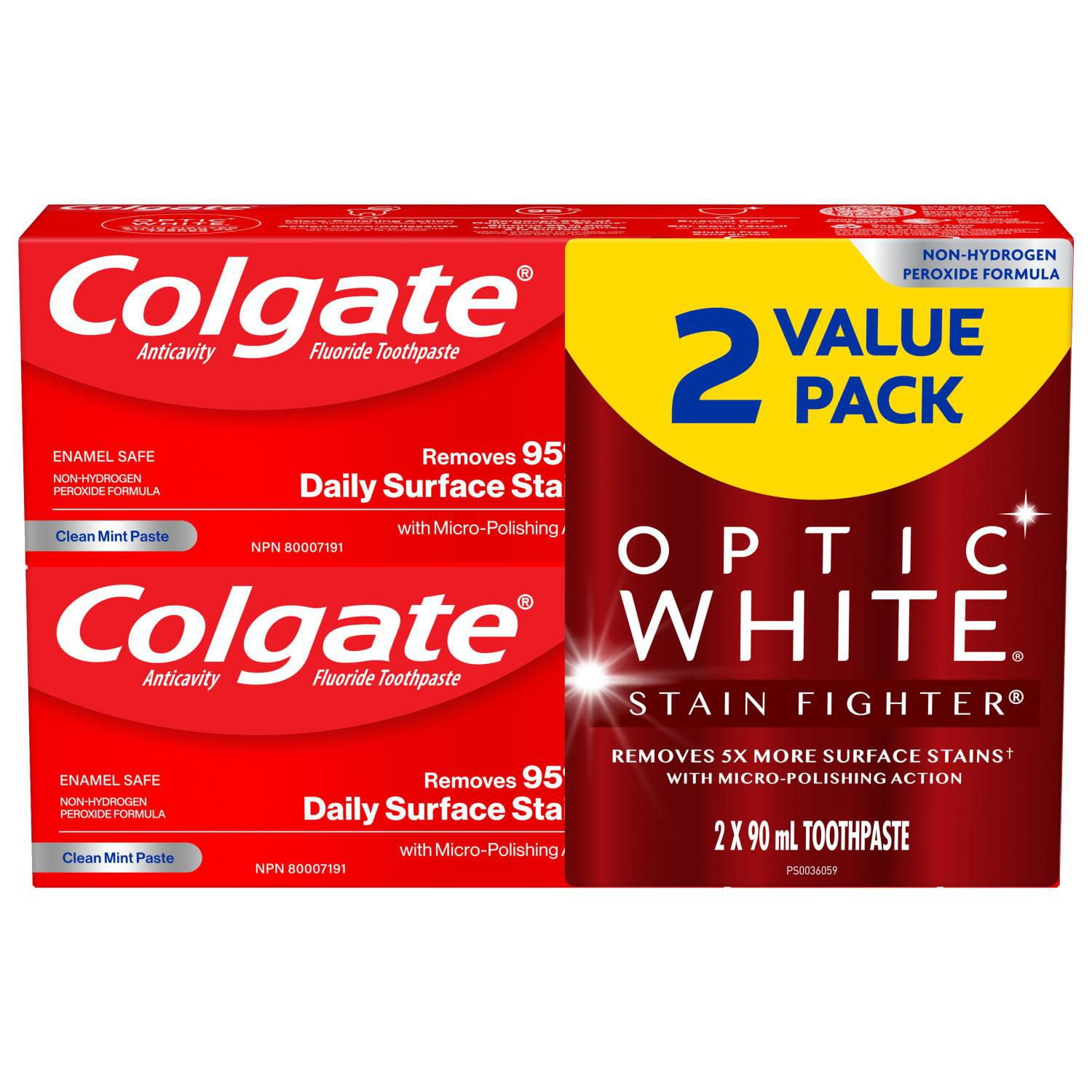 Colgate Optic White Stain Fighter Teeth Whitening Toothpaste, Clean ...