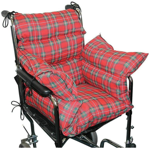 Mabis Standard Comfort Cushion w/ Six Ties, Plaid
