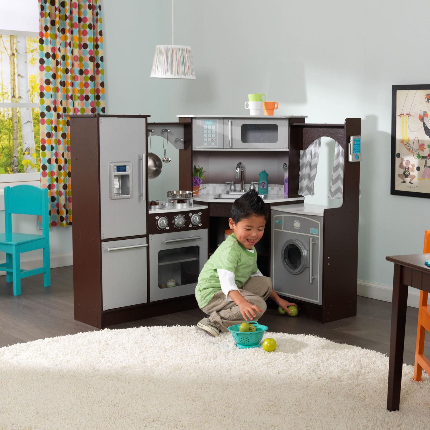 KidKraft Ultimate Corner Play Kitchen with Lights Sounds Espresso Walmart