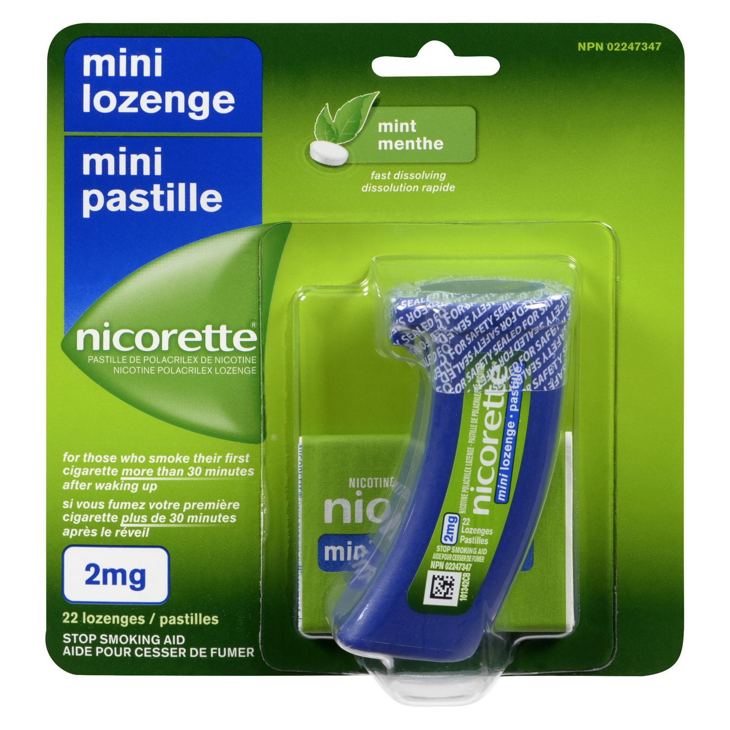Nicorette® Mini Lozenge 2 mg Mint 22's at Walmart.ca Walmart Canada