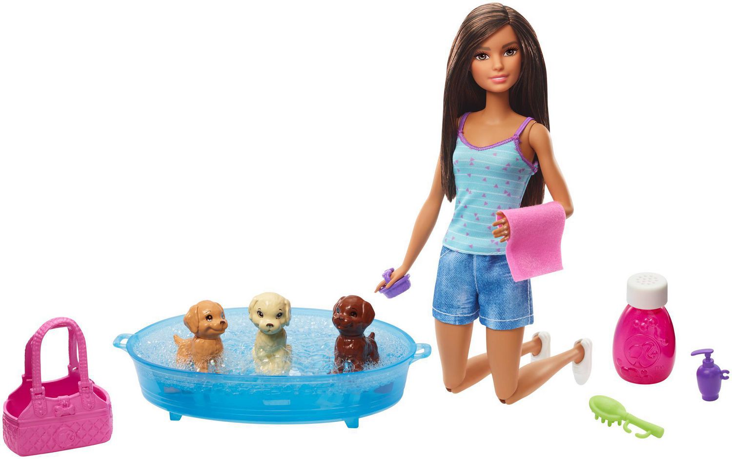 barbie doll with puppies