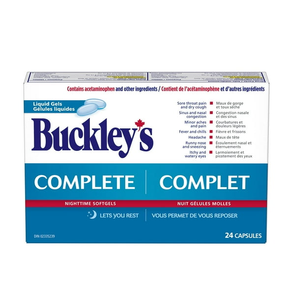 Buckley's Complete Nighttime Liquid Gels, 24 Count