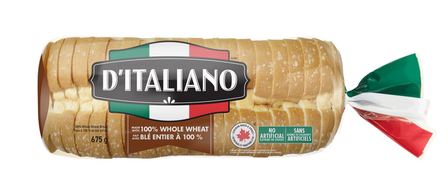 D'Italiano Thick Slice 100% Whole Wheat Bread, No Artificial Flavours or Colours, 675 g