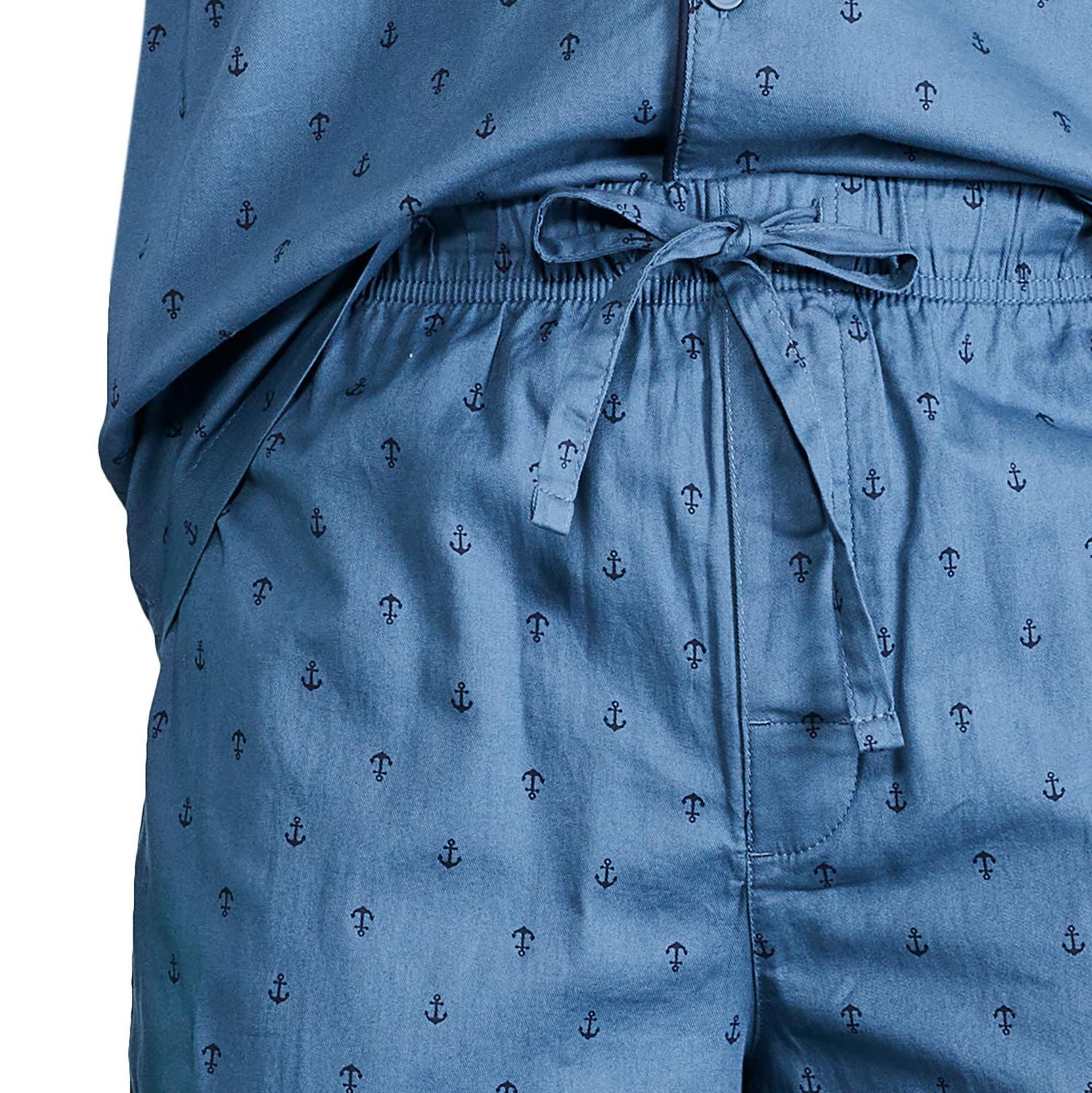 George Men's Notch Collar Pajama 2-Piece Set