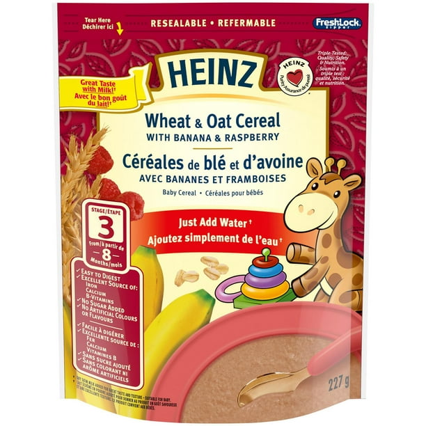 Céréales de blé et d’avoine avec lait Heinz Bébés