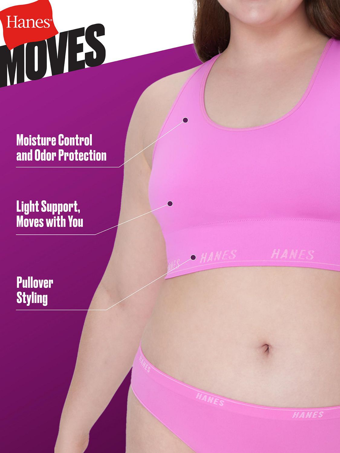 Hanes Moves 360° Flex Seamless Triangle Bralette