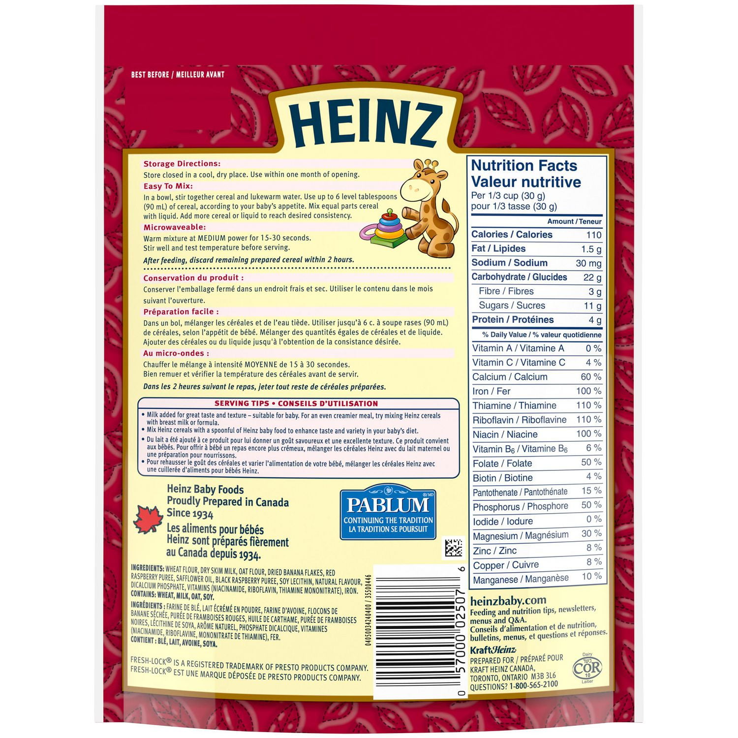 Heinz oatmeal hot sale cereal