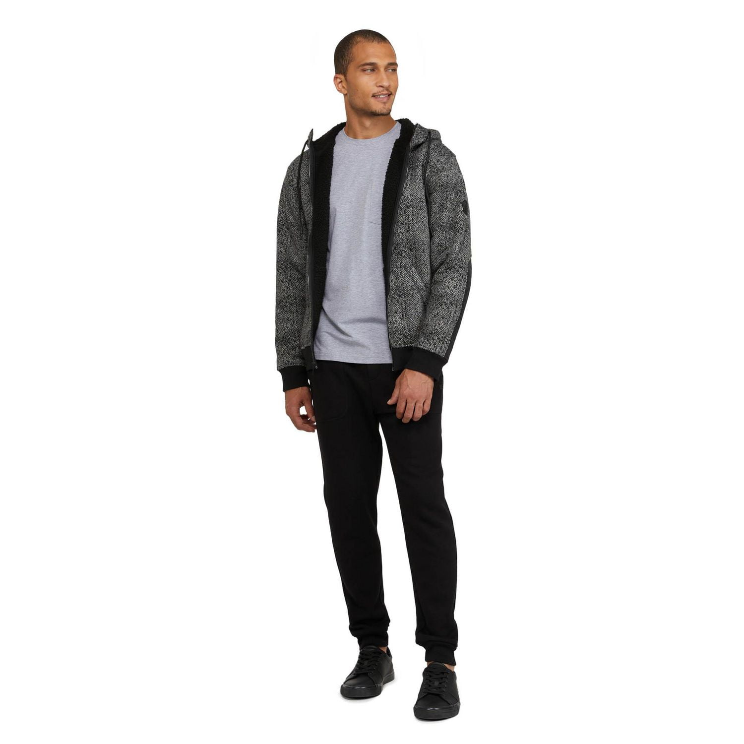Mexx Men’s Sherpa Lined Zip Up Hoodie