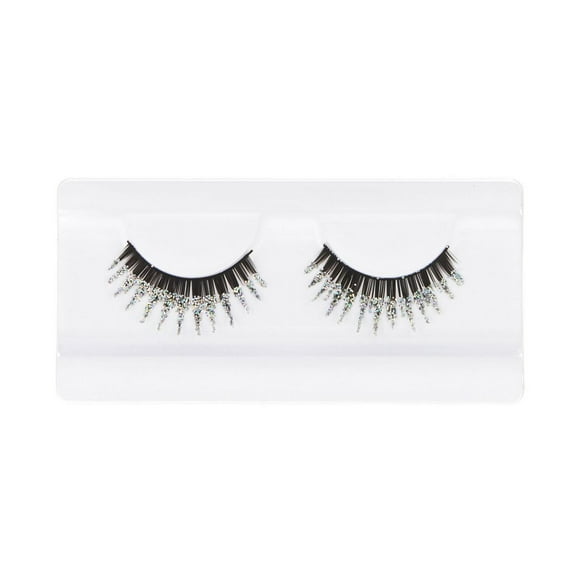 Faux cils - Faux cils noirs avec pointes de paillettes argentées