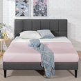 thumbnail image 1 of Zinus Lottie Square Stitched Upholstered Platform Bed Frame with Headboard, 1 of 7