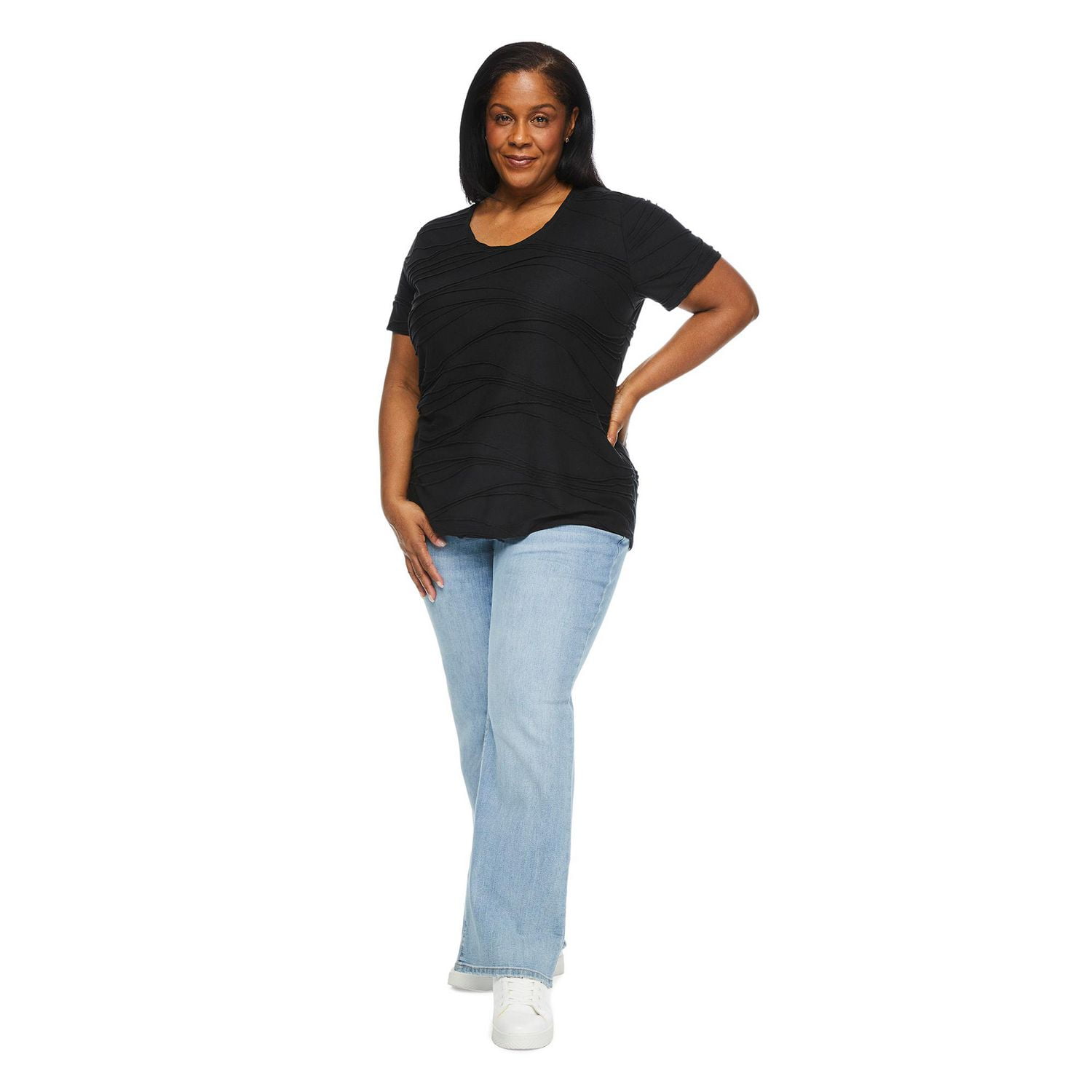 Iyla Plus Women's Ripple Tee, Sizes 1X-4X