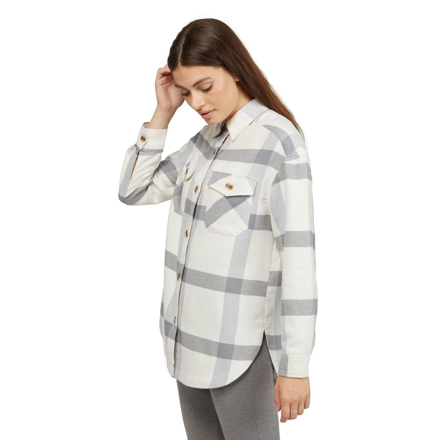 Mexx Womens Oversized Flannel Button Shirt