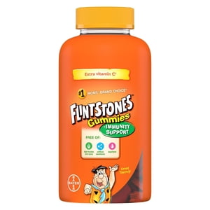FLINTSTONES Kids Multivitamin Gummies Plus Immunity Support - with Zinc and Extra Vitamin C‡, Free of Artificial Sweeteners, Free of Aspartame
