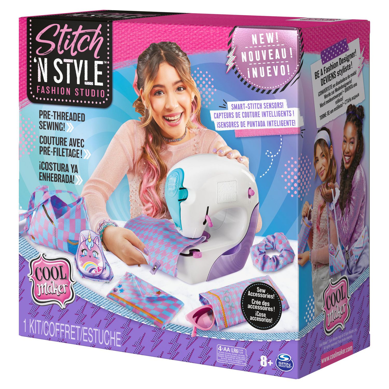  Cool Maker, Stitch 'N Style Fashion Studio Refill with 2  Pre-Threaded Cartridges, Fabric and Water Transfer Prints, Arts & Crafts  Kids Toys for Girls : Everything Else