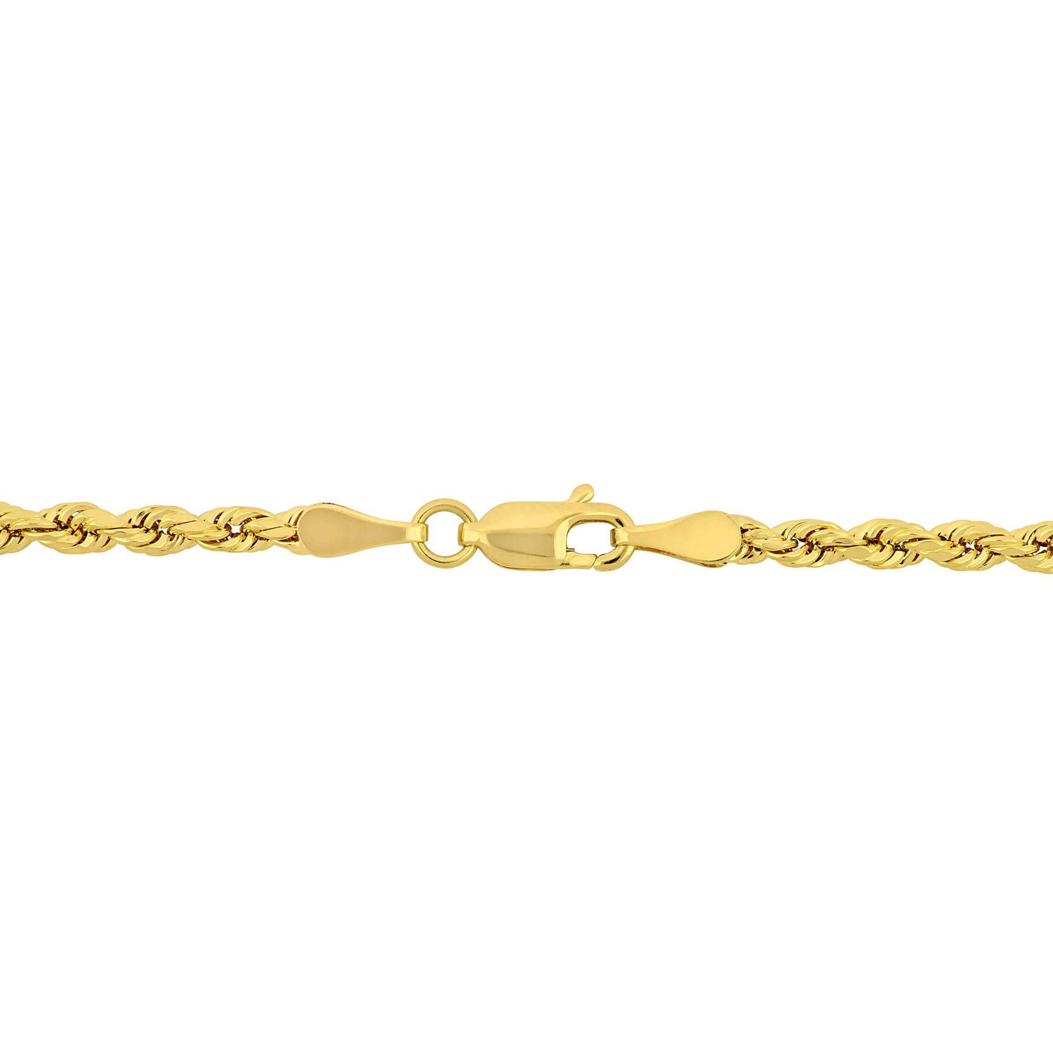 Miabella 10K Yellow Gold 3MM Rope Chain Necklace, 22