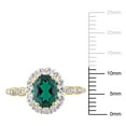 thumbnail image 2 of Miabella 1-5/8 Carat T.G.W. Created Emerald, White Topaz and Diamond Accent 14K Yellow Gold Halo Vintage Engagement Ring, 2 of 3