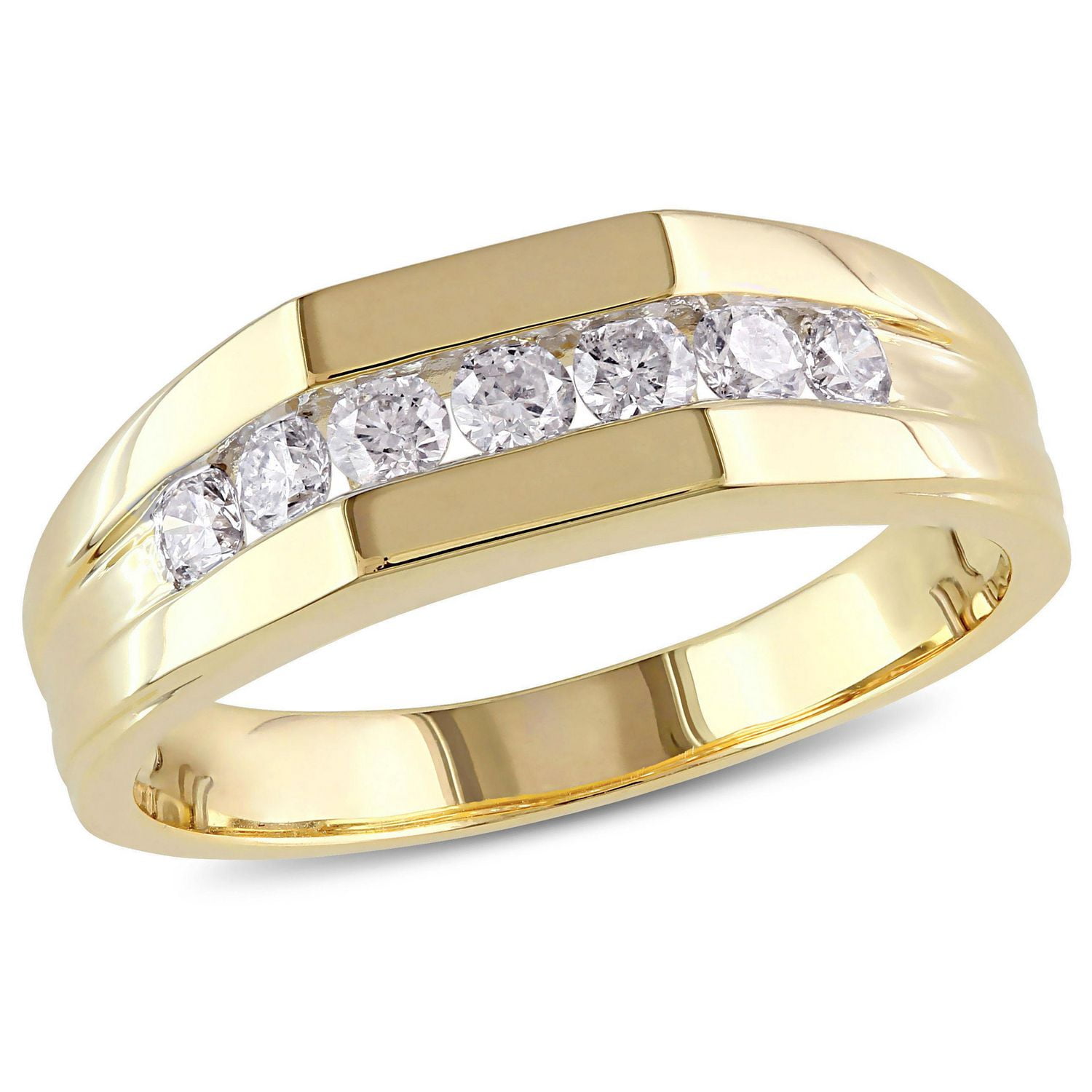 Miabella Men's 1/2 Carat T.W. Diamond 10K Yellow Gold Ring | Walmart Canada