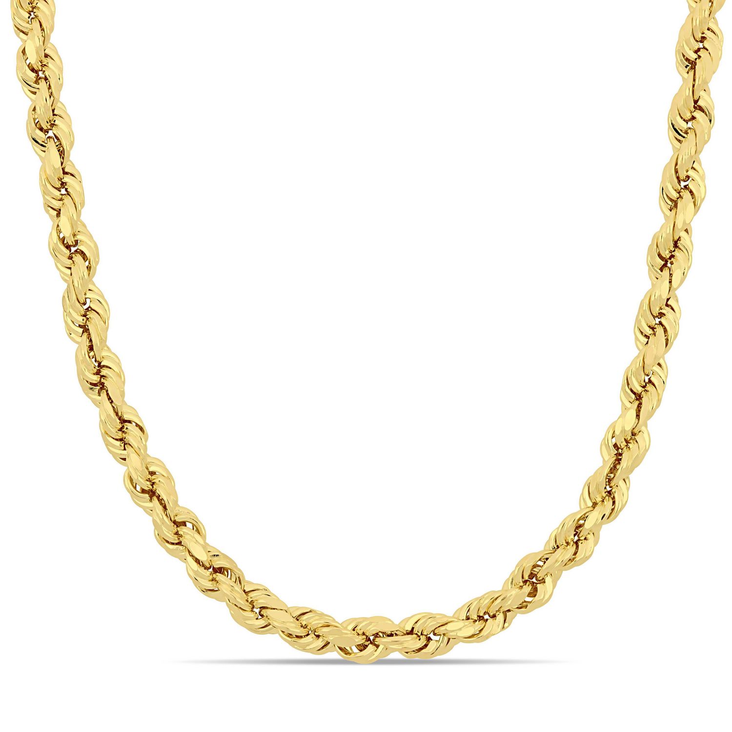 Miabella 10K Yellow Gold 5MM Rope Chain Necklace, 24