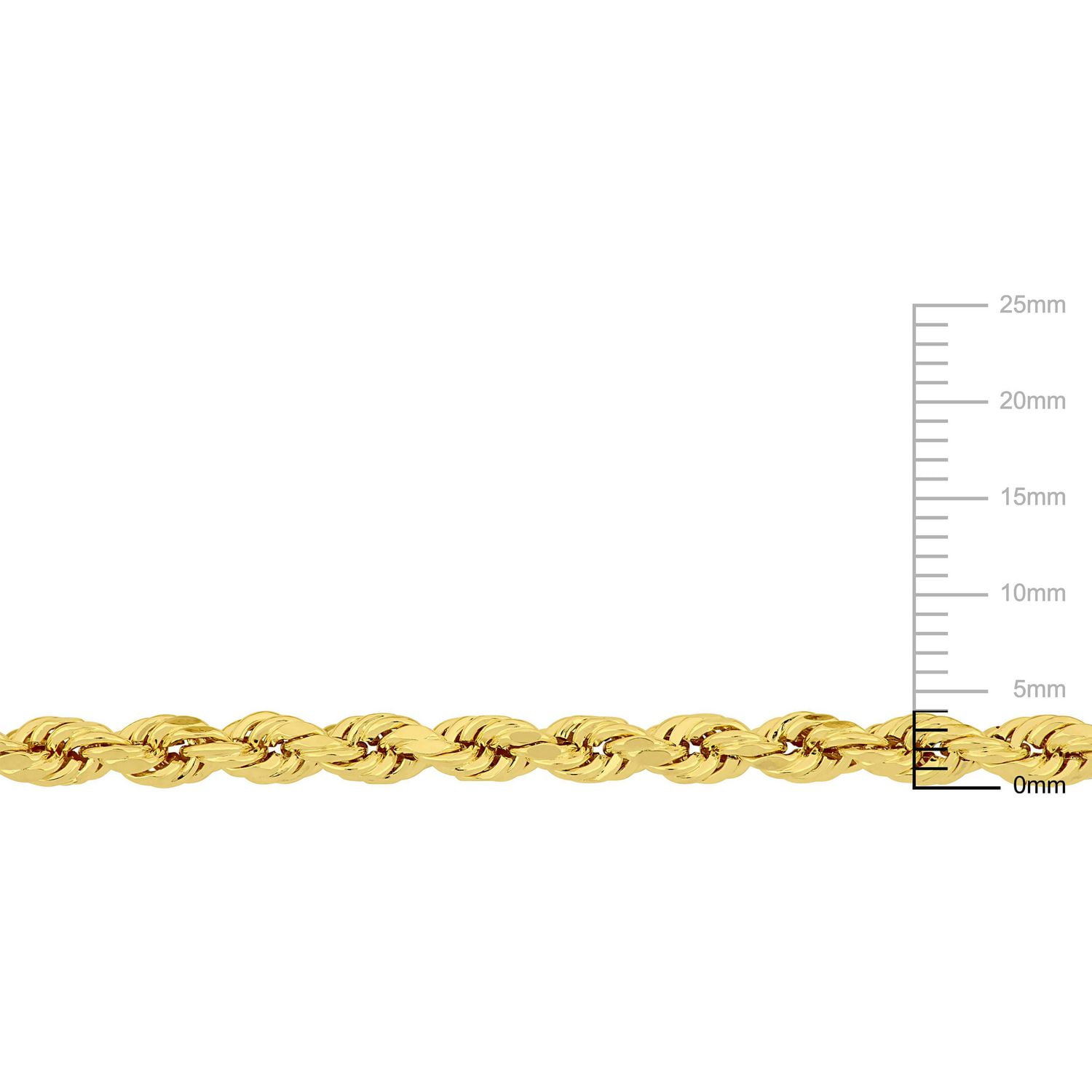 Collier Miabella chaîne de corde torsadée 4mm en or jaune 14K