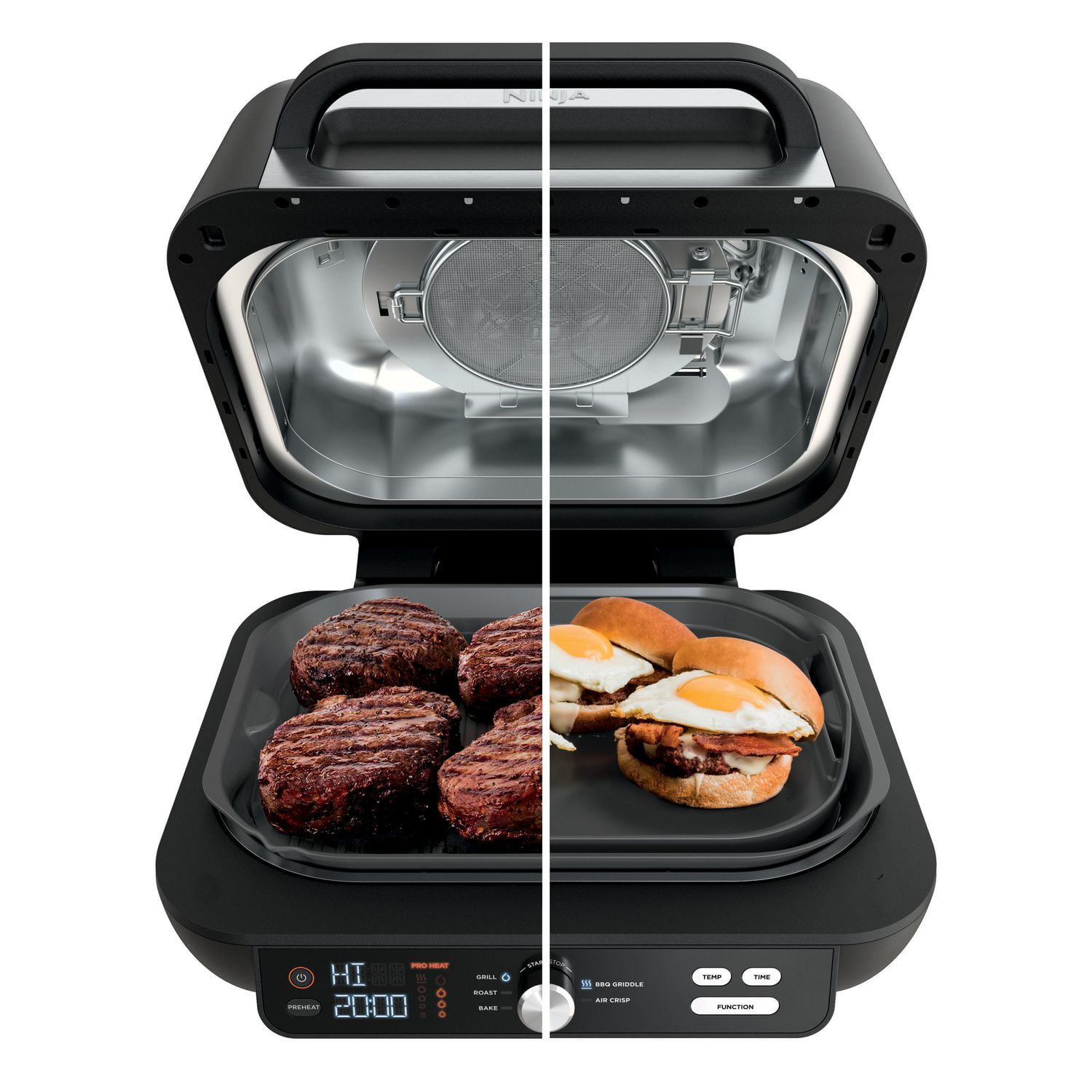 Ninja IG600C Foodi XL Pro 5-in-1 Indoor Grill & Griddle with 4-Quart Air  Fryer, Roast, and Bake 