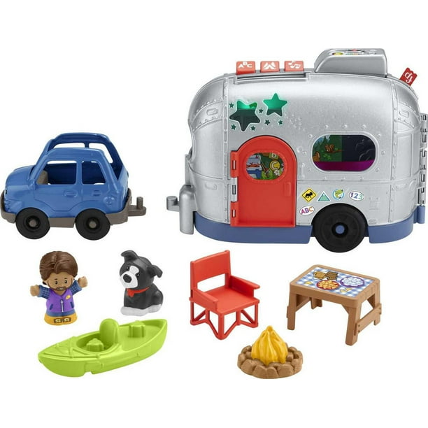 Fisher Price Little People Light-Up Learning Camper Playset – English & French Version, Ages 1-5