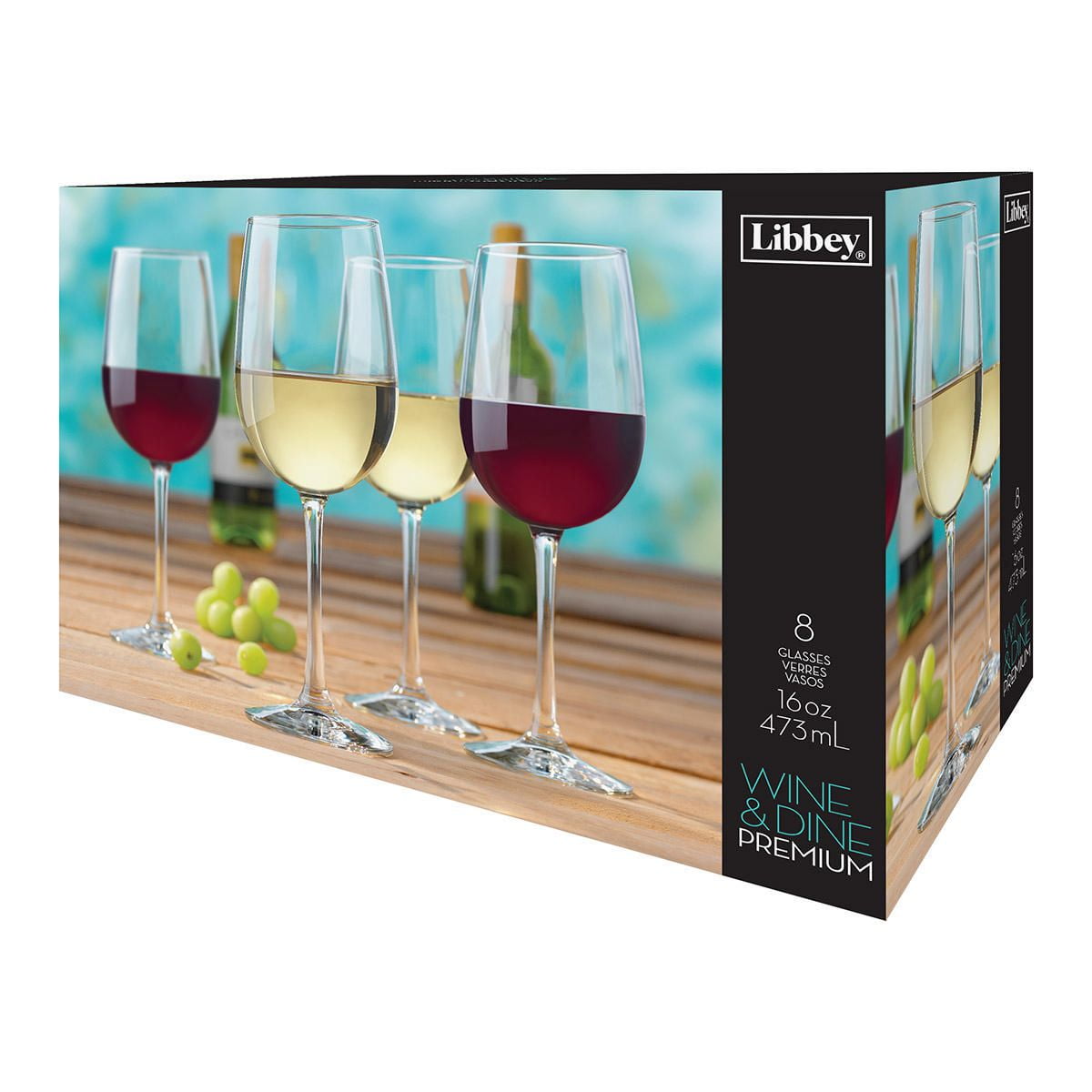 Libbey Square Coffee Mug Glasses, 14 oz/414 mL, Set of 4 