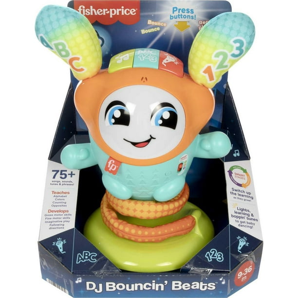 Fisher-Price DJ Bouncin' Beats, Baby Musical Toy – English & French  Version, Ages 9-36M 