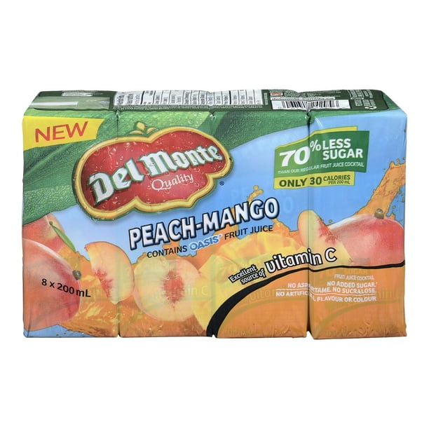 Jus de pêche et mangue de Del Monte 8 x 200 ml