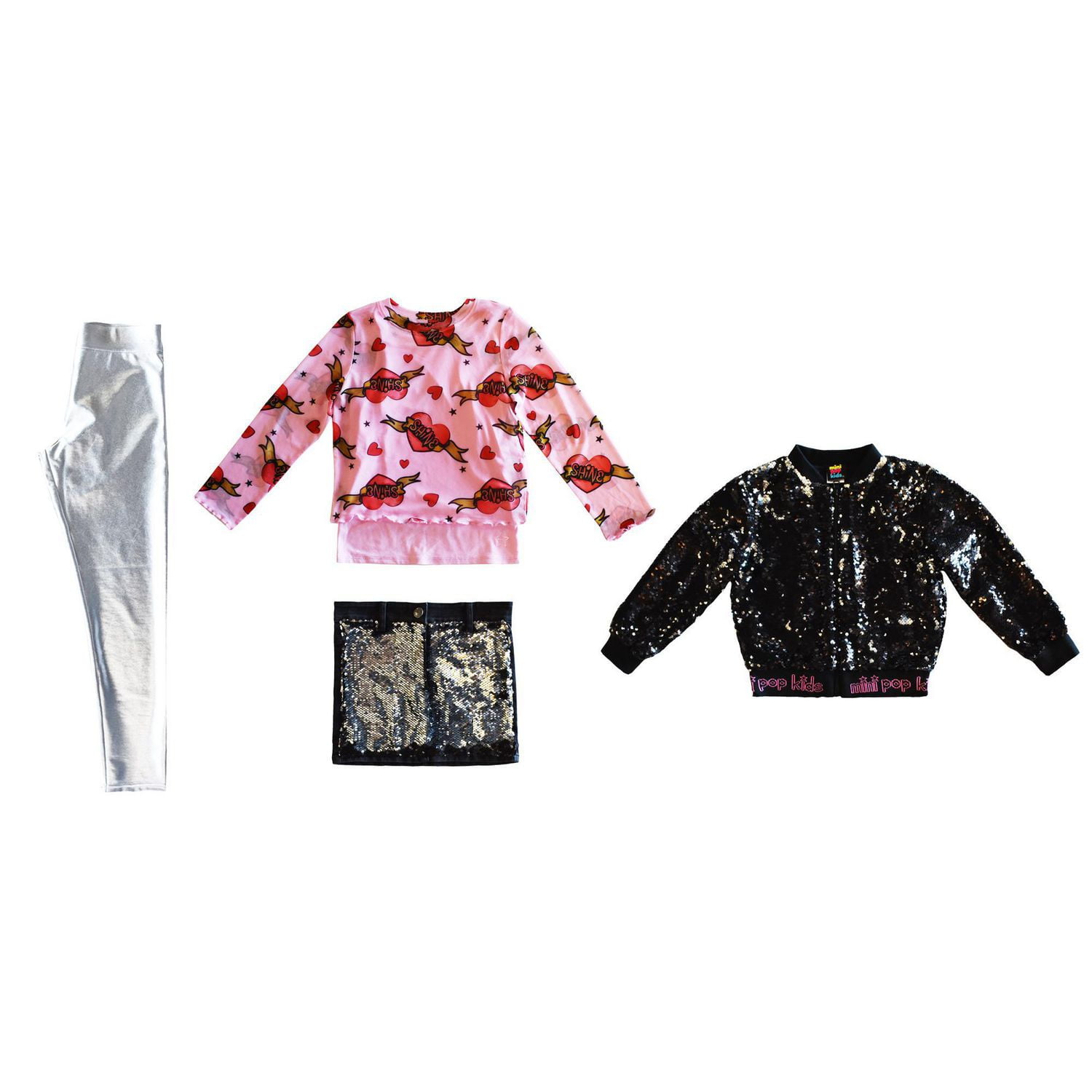 Girls Mini Pop Kids Black Shine Jacket