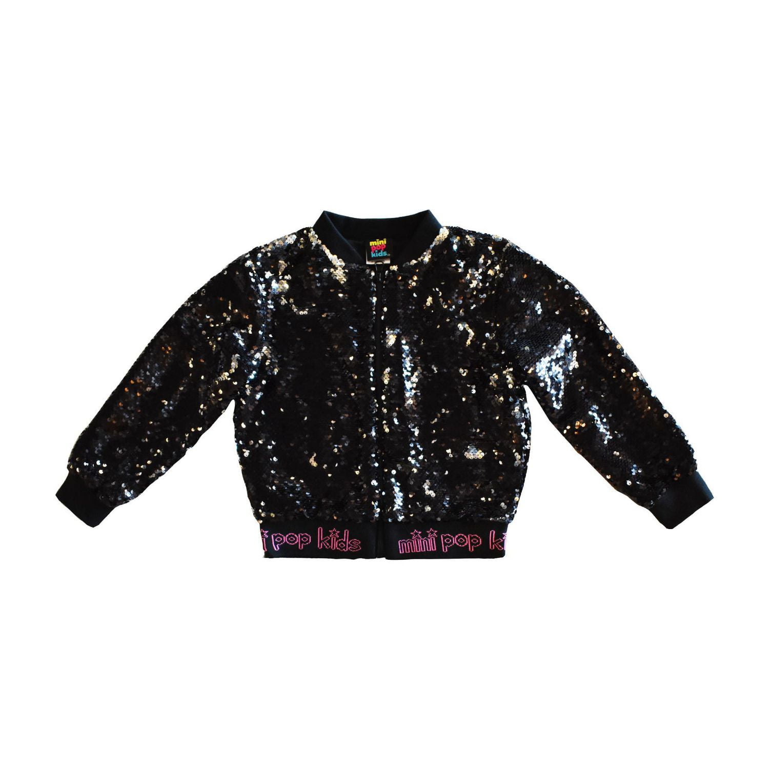 Girls Mini Pop Kids Black Shine Jacket