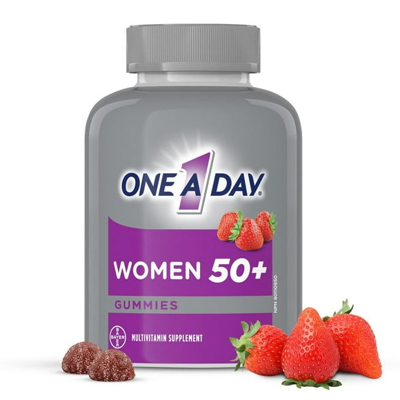 Gummies multivitamines One A Day pour femmes de 50 ans et plus – gummies multivitamines formule avancée avec soutien immunitaire et complexe B 130 gummies