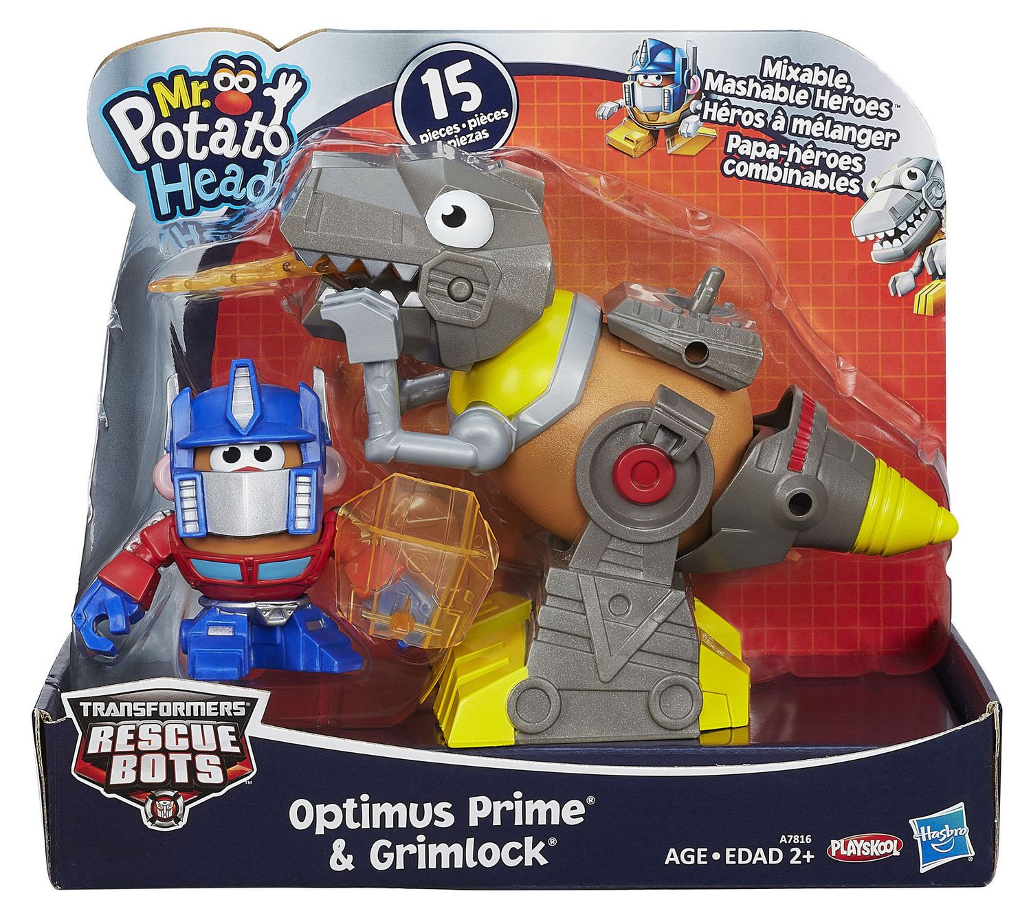 Playskool Transformers Potato Head as Optimus Prime Mr Rescue Bots