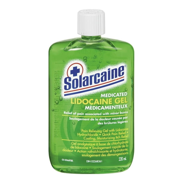 Gel lidocaine Solarcaine médicamenteux Aloe X6 PDQ
