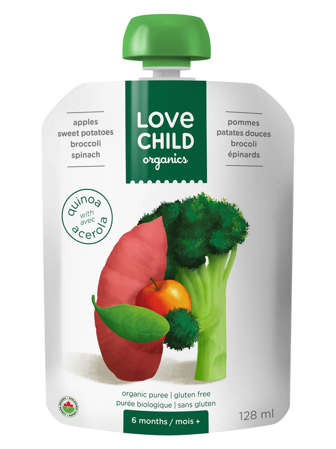 Love Child Organics Super Blends Puree Pommes Patates Douces Brocoli Et Epinards Walmart Canada