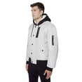thumbnail image 2 of Dark Black Men's Hooded Bomber Jacket, 2 of 3