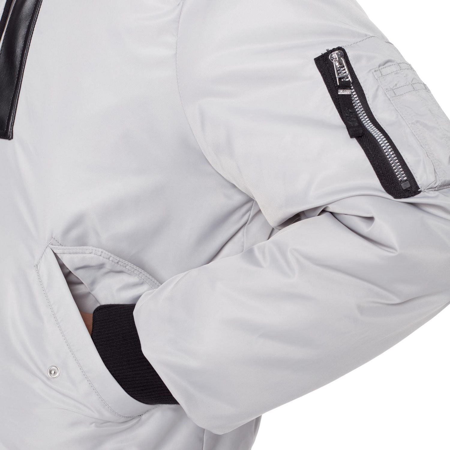 Dark Black Men's Hooded Bomber Jacket