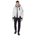thumbnail image 1 of Dark Black Men's Hooded Bomber Jacket, 1 of 3